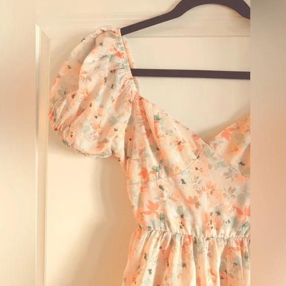 VICI Collection Women’s Multi Floral Puff Sleeve Mini Dress - Picture 6 of 10